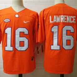 Clemson Tigers #16 Trevor Lawrence College Football Jersey Orange