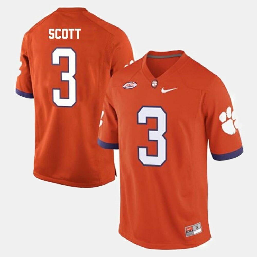 Clemson Tigers #3 Artavis Scott College Football Orange Jersey