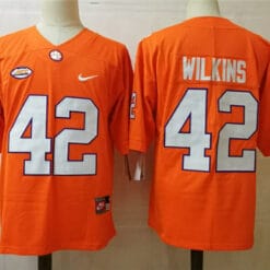 Clemson Tigers #42 Wilkins College Football Jersey Orange