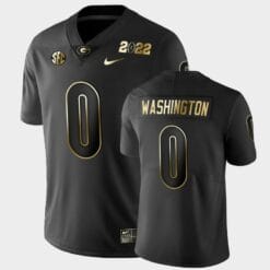 Georgia Bulldogs #0 Darnell Washington Black 2021 National Champions Golden Jersey