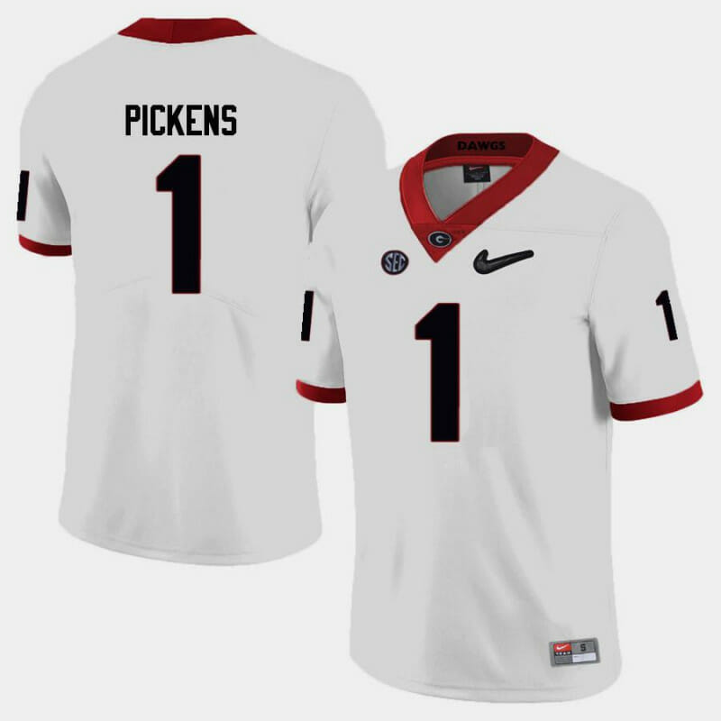 Georgia Bulldogs #1 George Pickens College Football Jersey White