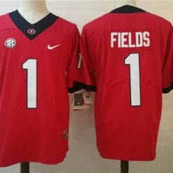 Georgia Bulldogs #1 Justin Fields NCAA College Football Jersey Red