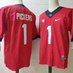 Georgia Bulldogs #1 Pickens NCAA College Football Jersey Red