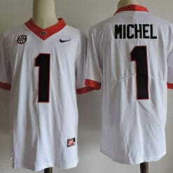 Georgia Bulldogs #1 Sony Michel College Football Jersey White