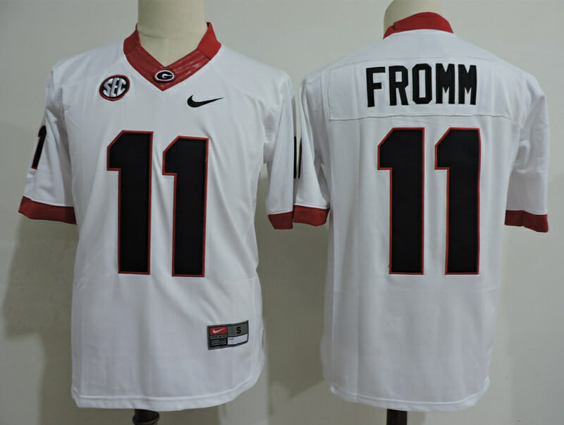 Georgia Bulldogs #11 Jake Fromm College Football Jersey White
