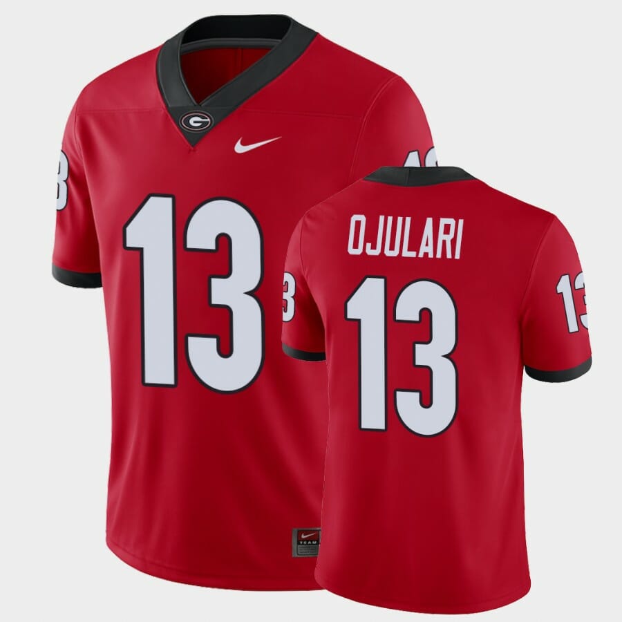 Georgia Bulldogs #13 Azeez Ojulari Red Game College Football Jersey