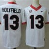 Georgia Bulldogs #13 Holyfield NCAA College Football Jersey White
