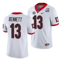 Georgia Bulldogs #13 Stetson Bennett 2021 Peach Bowl White College Football Jersey