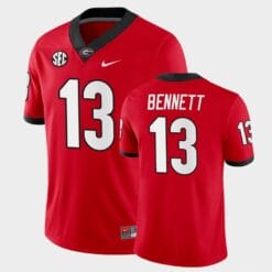 Georgia Bulldogs #13 Stetson Bennett Red College Football Home Game Jersey