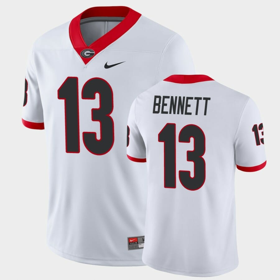 Georgia Bulldogs #13 Stetson Bennett White Game College Football Jersey