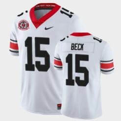 Georgia Bulldogs #15 Carson Beck White College Football 40th Anniversary Alternate Jersey