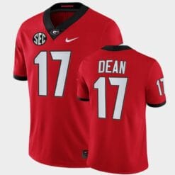 Georgia Bulldogs #17 Nakobe Dean Red College Football Game Jersey