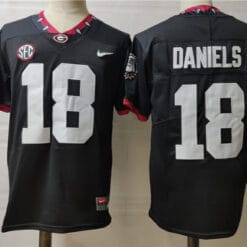 Georgia Bulldogs #18 Daniels NCAA College Football Jersey Black