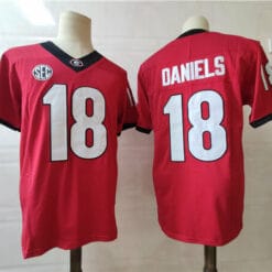 Georgia Bulldogs #18 Daniels NCAA College Football Jersey Red