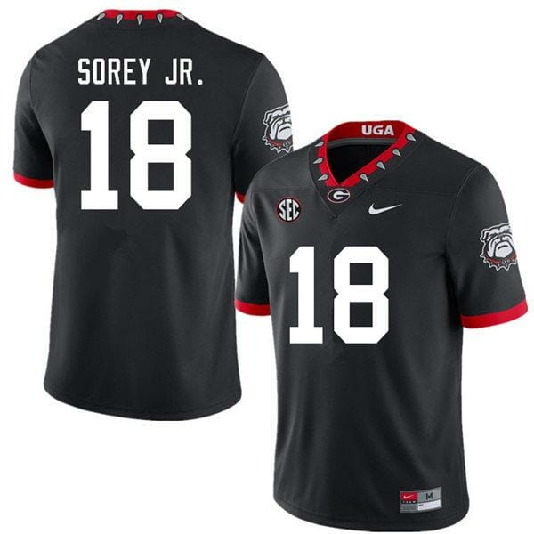 Georgia Bulldogs #18 Xavian Sorey Jr. Game College Football Jersey Black
