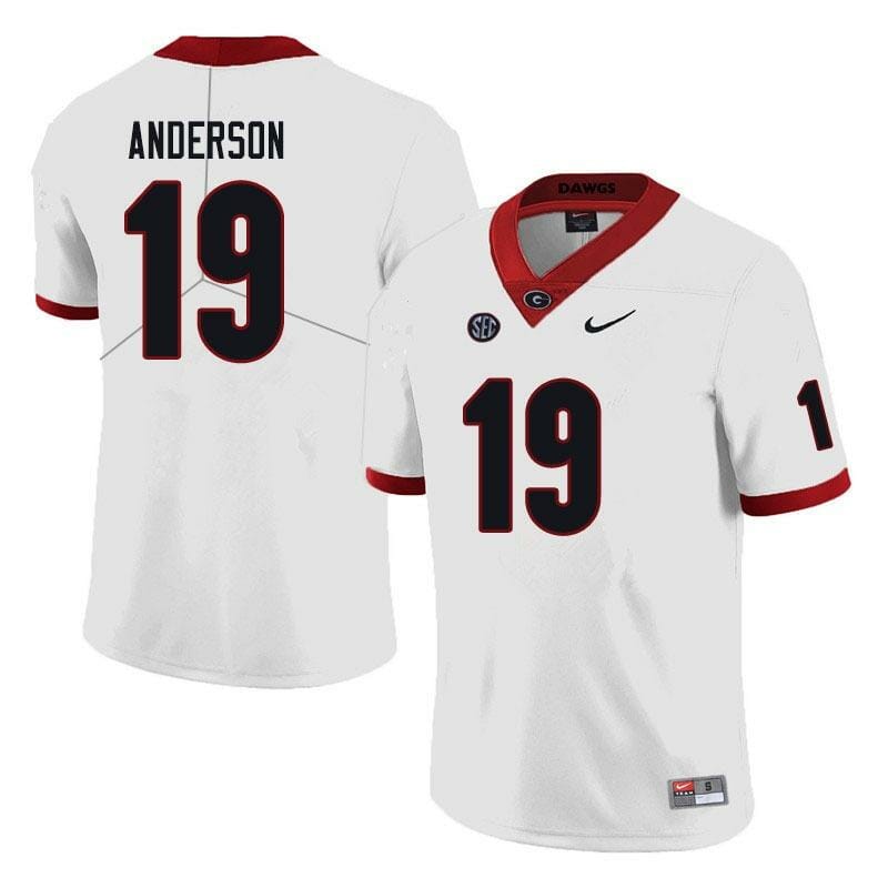Georgia Bulldogs #19 Adam Anderson Game College Football Jersey White