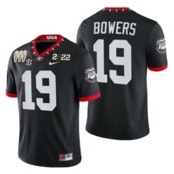Georgia Bulldogs #19 Brock Bowers 3-Times CFP National Champions Jersey Black