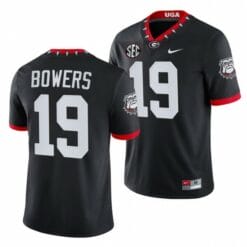 Georgia Bulldogs #19 Brock Bowers Black 100th Anniversary College Football Jersey