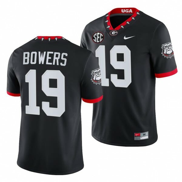 Georgia Bulldogs #19 Brock Bowers Black 100th Anniversary College Football Jersey