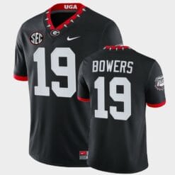 Georgia Bulldogs #19 Brock Bowers Black Mascot 100th Anniversary College Game Jersey