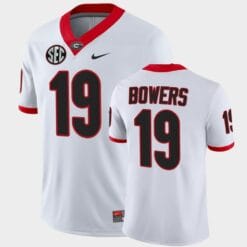 Georgia Bulldogs #19 Brock Bowers White College Football Game Jersey