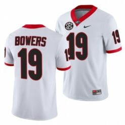 Georgia Bulldogs #19 Brock Bowers White College Football Jersey