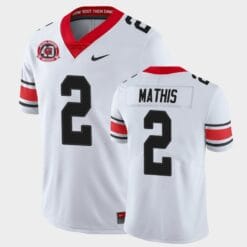 Georgia Bulldogs #2 DWan Mathis White College Football 40th Anniversary Alternate Jersey