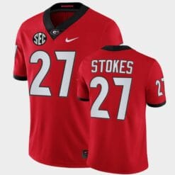 Georgia Bulldogs #27 Eric Stokes Red College Football Alumni Jersey