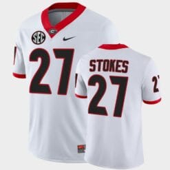 Georgia Bulldogs #27 Eric Stokes White College Football Alumni Jersey