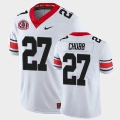 Georgia Bulldogs #27 Nick Chubb White College Football 40th Anniversary Alternate Jersey