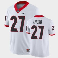 Georgia Bulldogs #27 Nick Chubb White Game College Football Jersey