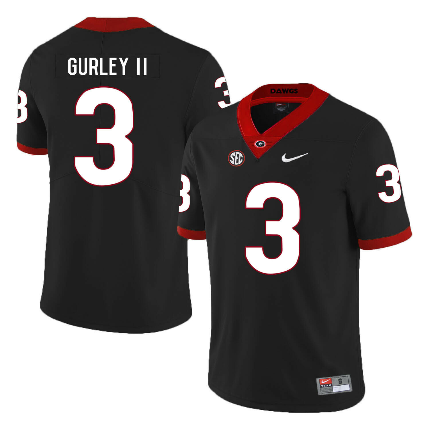 Georgia Bulldogs #3 Todd Gurley II College Football Jersey Black