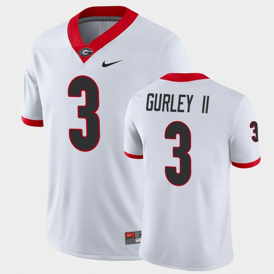 Georgia Bulldogs #3 Todd Gurley II White Game College Football Jersey
