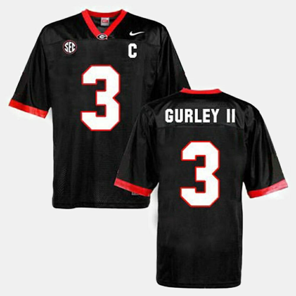 Georgia Bulldogs #3 Todd Gurley Ii College Football Black Jersey