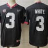 Georgia Bulldogs #3 White NCAA College Football Jersey Black
