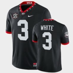 Georgia Bulldogs #3 Zamir White Black Mascot 100th Anniversary College Game Jersey