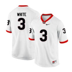 Georgia Bulldogs #3 Zamir White College Football Jersey White