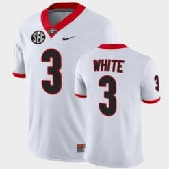 Georgia Bulldogs #3 Zamir White White College Football Game Jersey