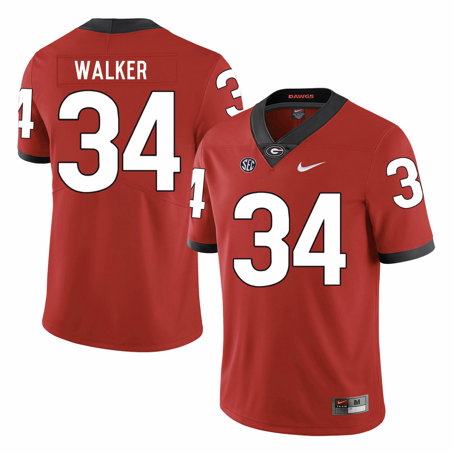 Georgia Bulldogs #34 Herchel Walker College Football Jersey Red