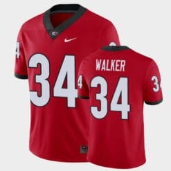 Georgia Bulldogs #34 Herchel Walker Red College Football Alumni Player Jersey