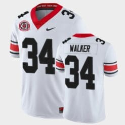 Georgia Bulldogs #34 Herchel Walker White College Football 40th Anniversary Alternate Jersey