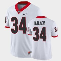 Georgia Bulldogs #34 Herchel Walker White Game College Football Jersey