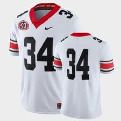 Georgia Bulldogs #34 White College Limited Football 1980 National Champions 40th Anniversary Jersey