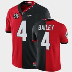 Georgia Bulldogs #4 Champ Bailey Red Black Split Edition 100th Season Alumni Jersey