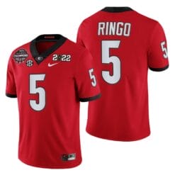 Georgia Bulldogs #5 Kelee Ringo 2021-22 CFP National Champions Jersey Red Uniform