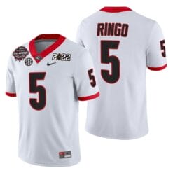 Georgia Bulldogs #5 Kelee Ringo 2021-22 CFP National Champions White Jersey