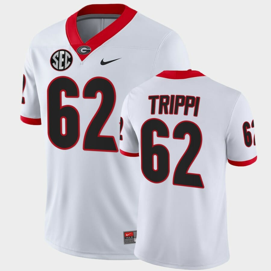 Georgia Bulldogs #62 Charley Trippi White College Football Alumni Jersey