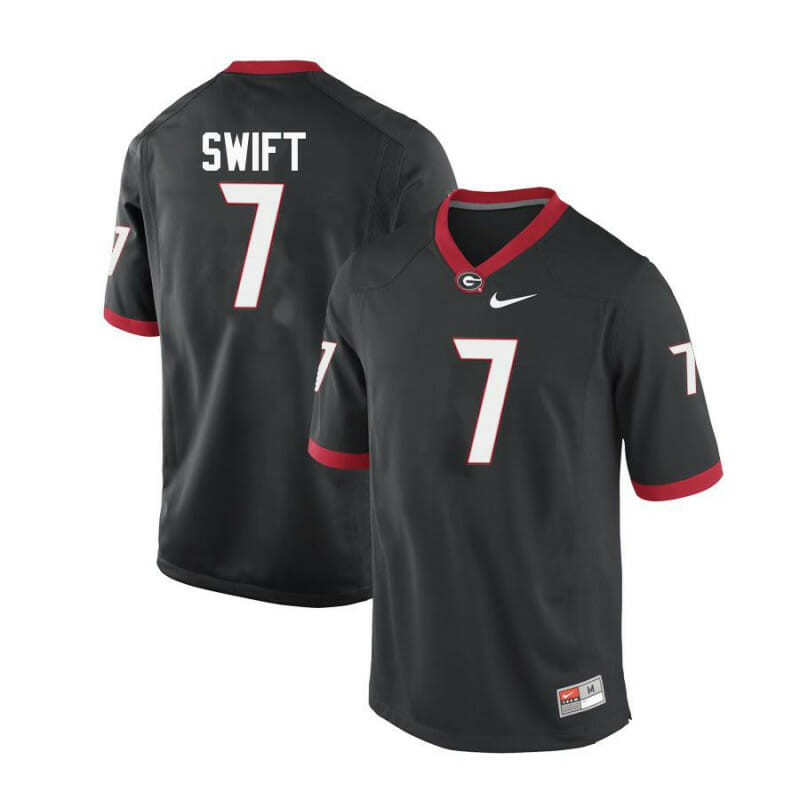 Georgia Bulldogs #7 DAndre Swift College Football Jersey Black