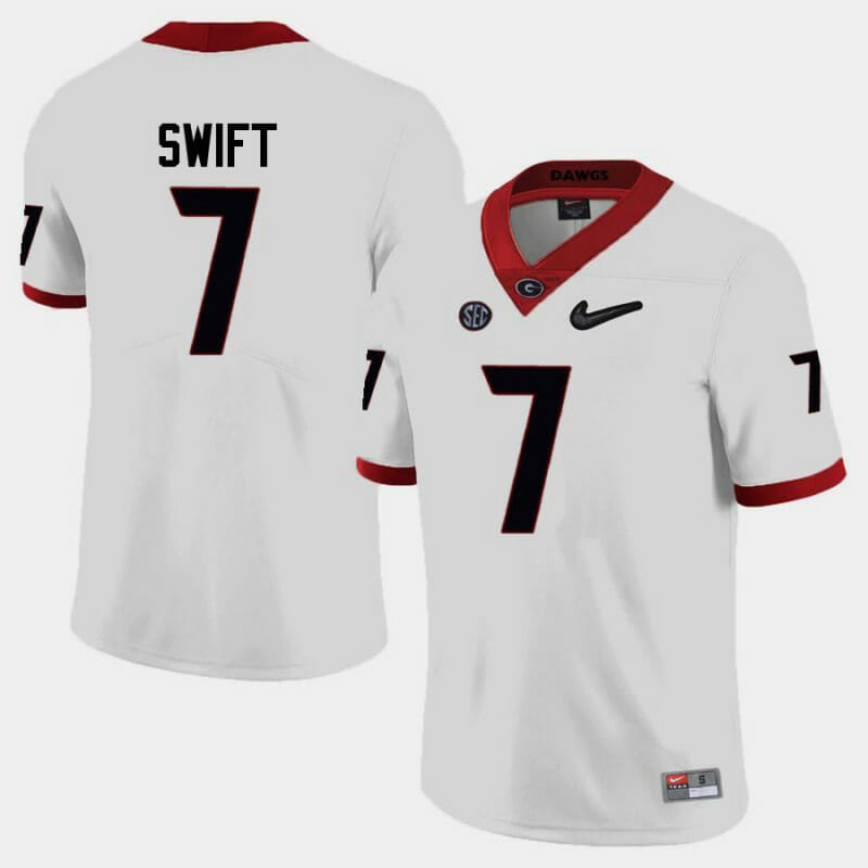 Georgia Bulldogs #7 DAndre Swift College Football Jersey Limited White