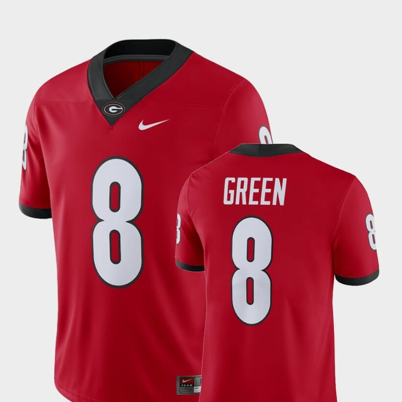 Georgia Bulldogs #8 A.J. Green Alumni Football Game Player Red Jersey